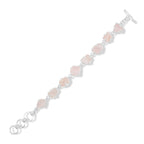 Starborn Rough Morganite Bracelet in Sterling Silver