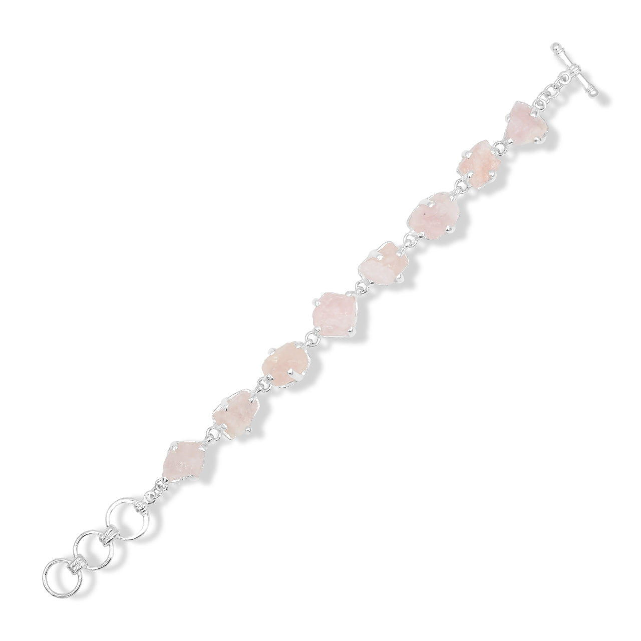Starborn Rough Morganite Bracelet in Sterling Silver