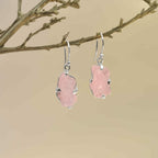 Starborn Rough Morganite Drop Earrings in Sterling Silver