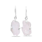 Starborn Rough Morganite Drop Earrings in Sterling Silver