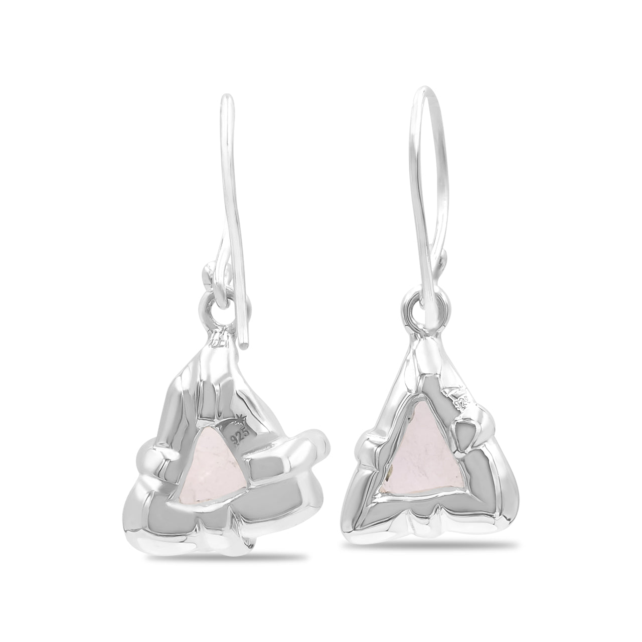 Starborn Rough Morganite Drop Earrings in Sterling Silver