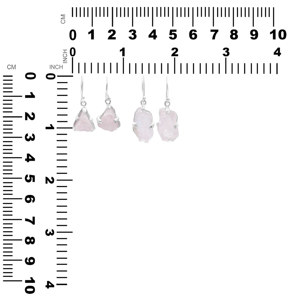 Starborn Rough Morganite Drop Earrings in Sterling Silver