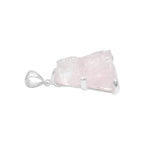 Starborn Morganite Rough Prong Set Pendant in Sterling Silver - Medium