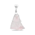 Starborn Morganite Rough Prong Set Pendant in Sterling Silver - Medium