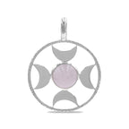 Starborn Sphere Gemstones Directional Crescent Moon Pendant in Sterling Silver - Large