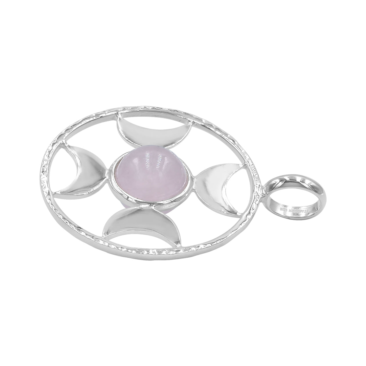 Starborn Sphere Gemstones Directional Crescent Moon Pendant in Sterling Silver - Large