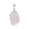 Starborn Morganite Rough Prong Set Pendant in Sterling Silver - Large