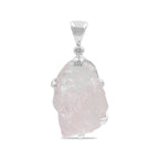 Starborn Morganite Rough Prong Set Pendant in Sterling Silver - Large
