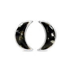 Starborn Gemstone Crescent Moon Post Style Earrings in Sterling Silver