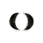 Starborn Gemstone Crescent Moon Post Style Earrings in Sterling Silver