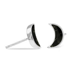 Starborn Gemstone Crescent Moon Post Style Earrings in Sterling Silver