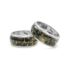 Starborn Golden Muscovite One Field Inlay Ring in Sterling Silver