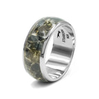 Starborn Golden Muscovite One Field Inlay Ring in Sterling Silver