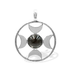 Starborn Sphere Gemstones Directional Crescent Moon Pendant in Sterling Silver - Small