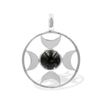 Starborn Sphere Gemstones Directional Crescent Moon Pendant in Sterling Silver - Small