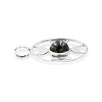 Starborn Sphere Gemstones Directional Crescent Moon Pendant in Sterling Silver - Small