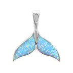 Starborn Cultured Opal Whale Tail Pendant in Sterling Silver