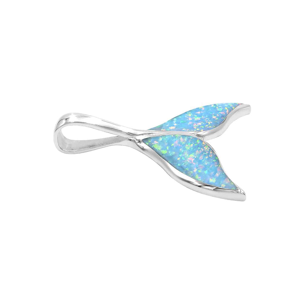 Starborn Cultured Opal Whale Tail Pendant in Sterling Silver