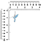 Starborn Cultured Opal Hummingbird Silhouette Pendant in Sterling Silver