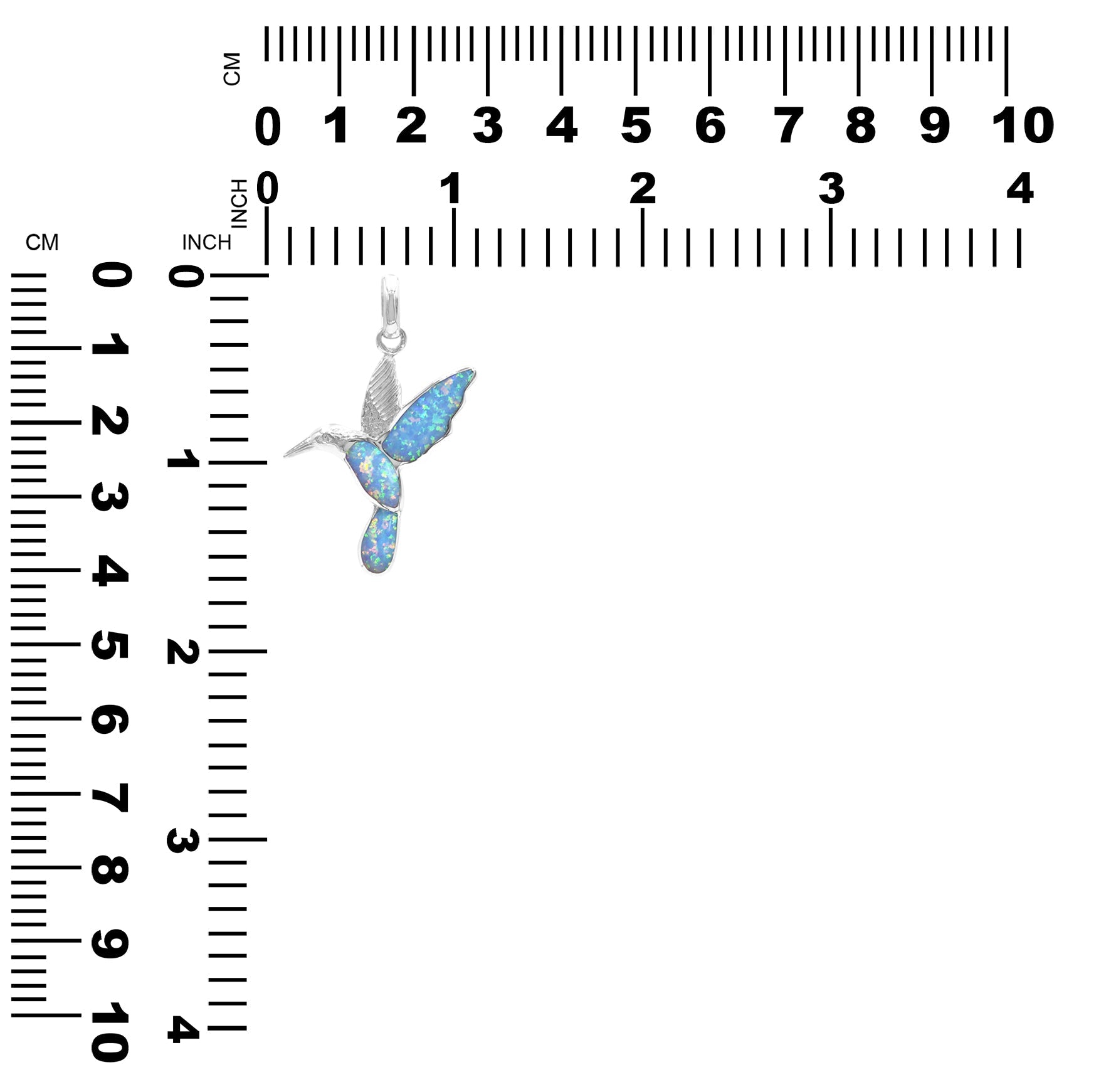 Starborn Cultured Opal Hummingbird Silhouette Pendant in Sterling Silver