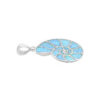 Starborn Cultured Opal Nautilus Ammonite Pendant in Sterling Silver