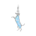 Starborn Dog Silhouette Cultured Opal Pendant in Sterling Silver