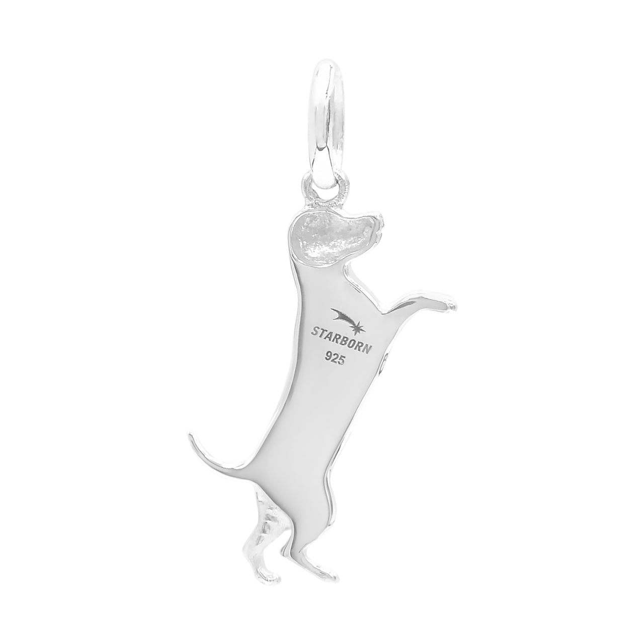 Starborn Dog Silhouette Cultured Opal Pendant in Sterling Silver
