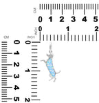 Starborn Dog Silhouette Cultured Opal Pendant in Sterling Silver