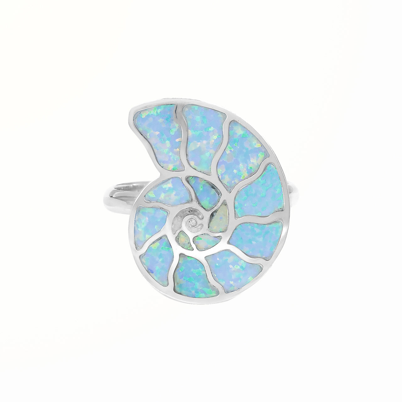 Starborn Cultured Opal Nautilus Ring in Sterling Silver