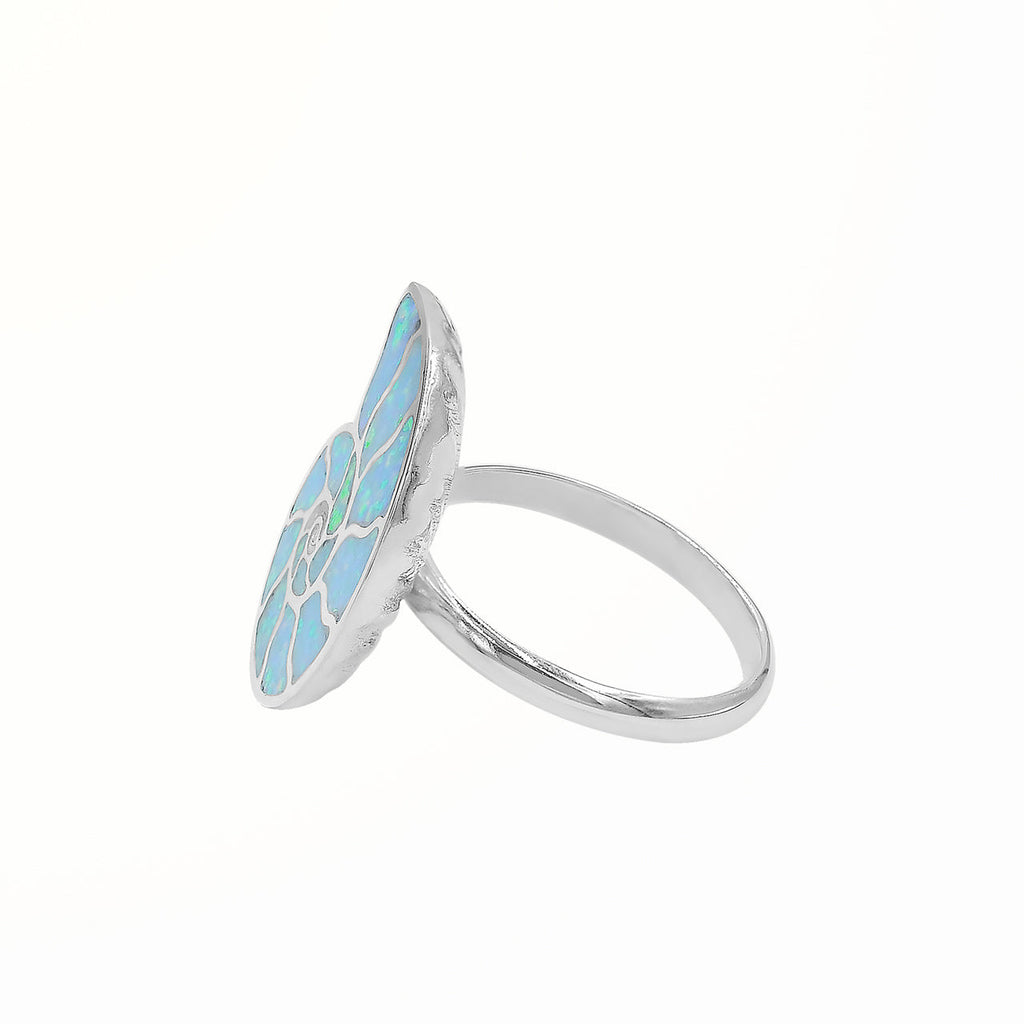 Starborn Cultured Opal Nautilus Ring in Sterling Silver