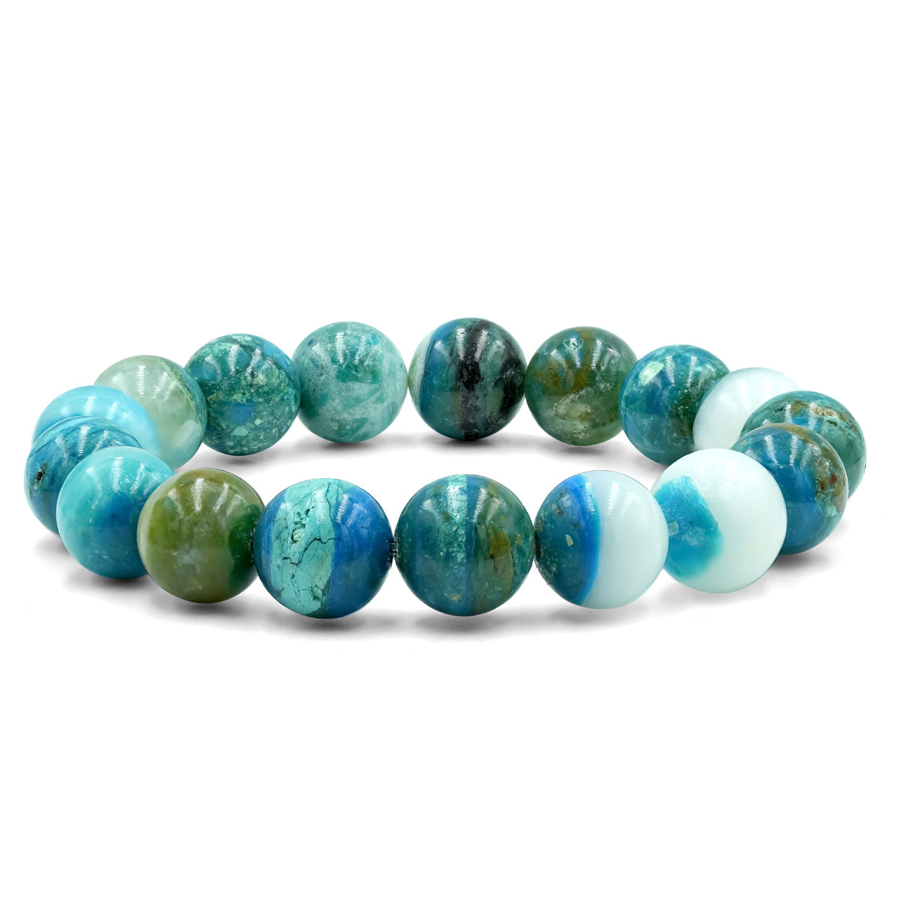 Starborn Peruvian Blue Opal Beaded Elastic Bracelet