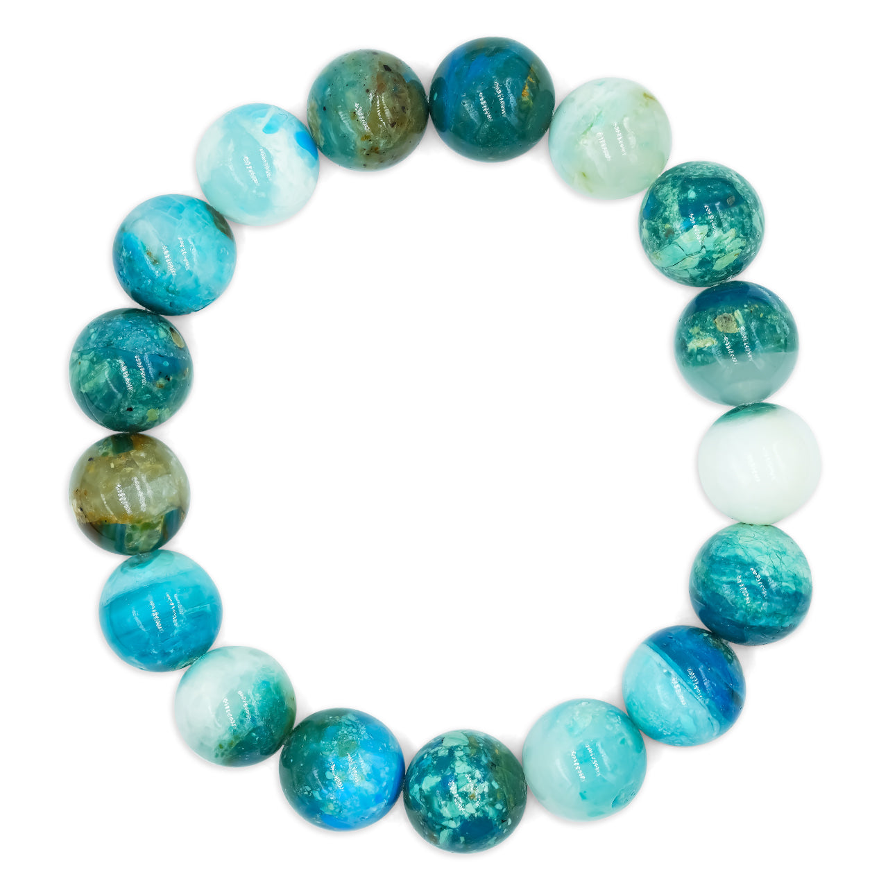 Starborn Peruvian Blue Opal Beaded Elastic Bracelet