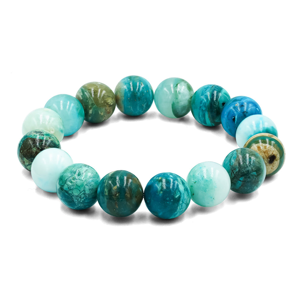 Starborn Peruvian Blue Opal Beaded Elastic Bracelet