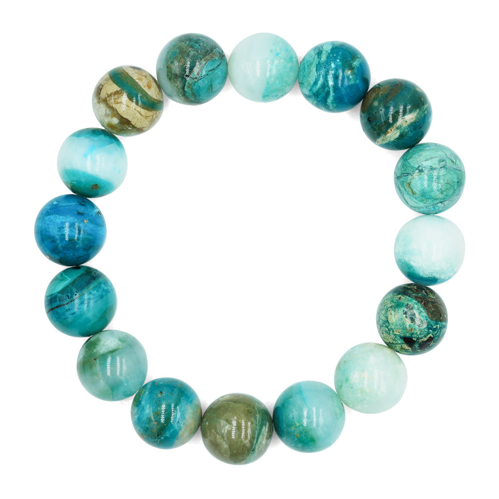 Starborn Peruvian Blue Opal Beaded Elastic Bracelet