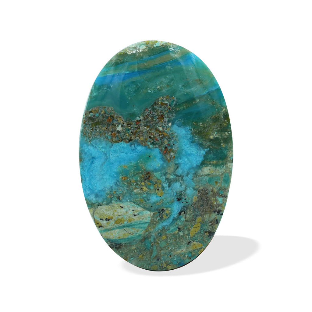 Starborn Natural Peruvian Blue Opal Oval Cabochon 30mm - 1 piece