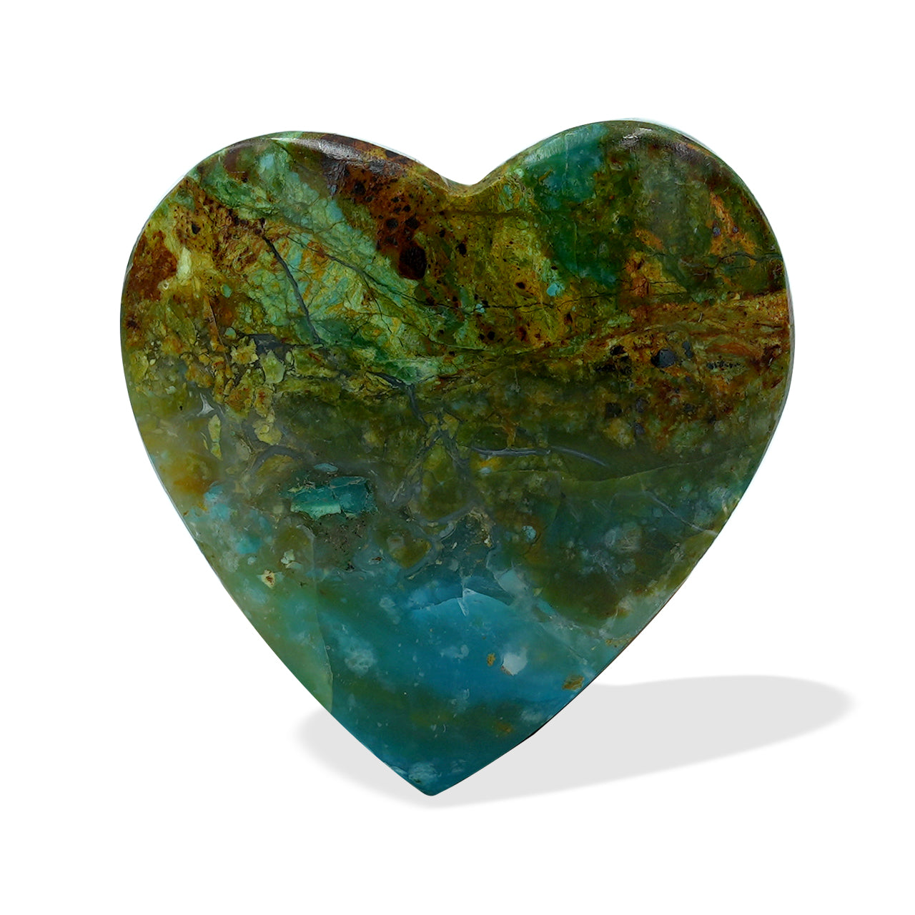 Starborn Natural Peruvian Blue Opal Heart Shaped Cabochon 20mm - 1 piece