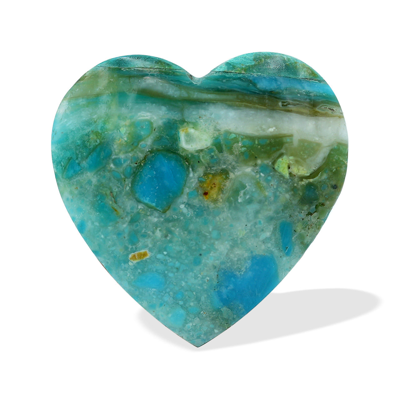 Starborn Natural Peruvian Blue Opal Heart Shaped Cabochon 20mm - 1 piece