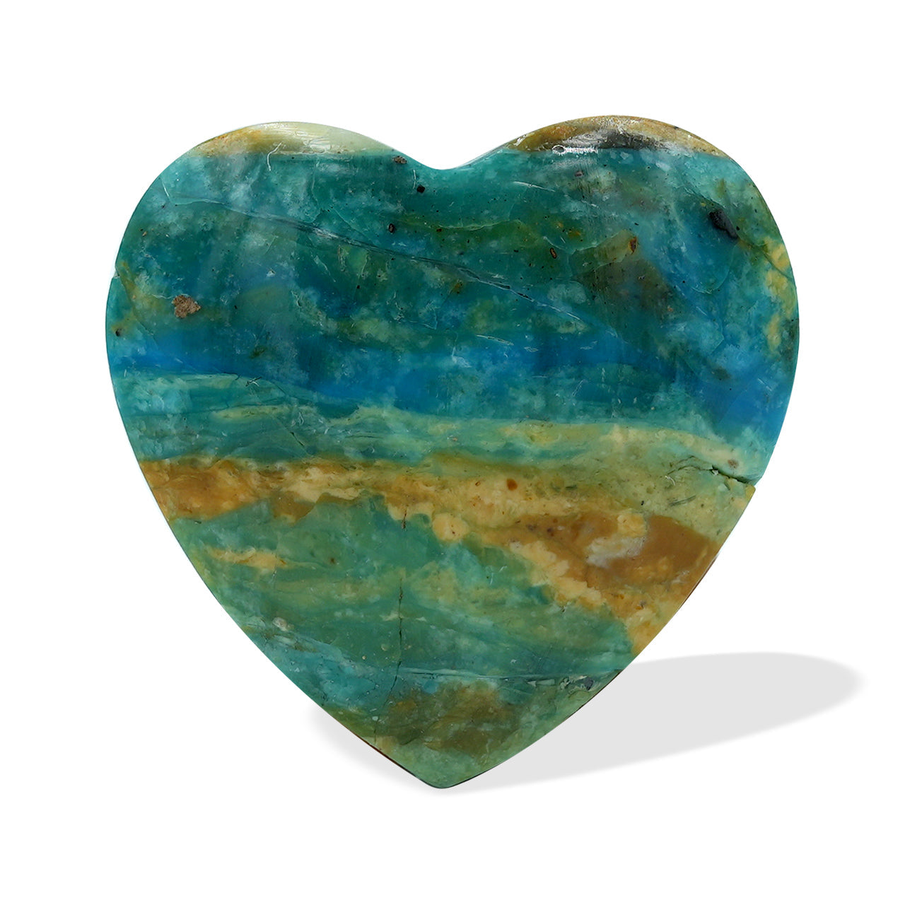 Starborn Natural Peruvian Blue Opal Heart Shaped Cabochon 20mm - 1 piece