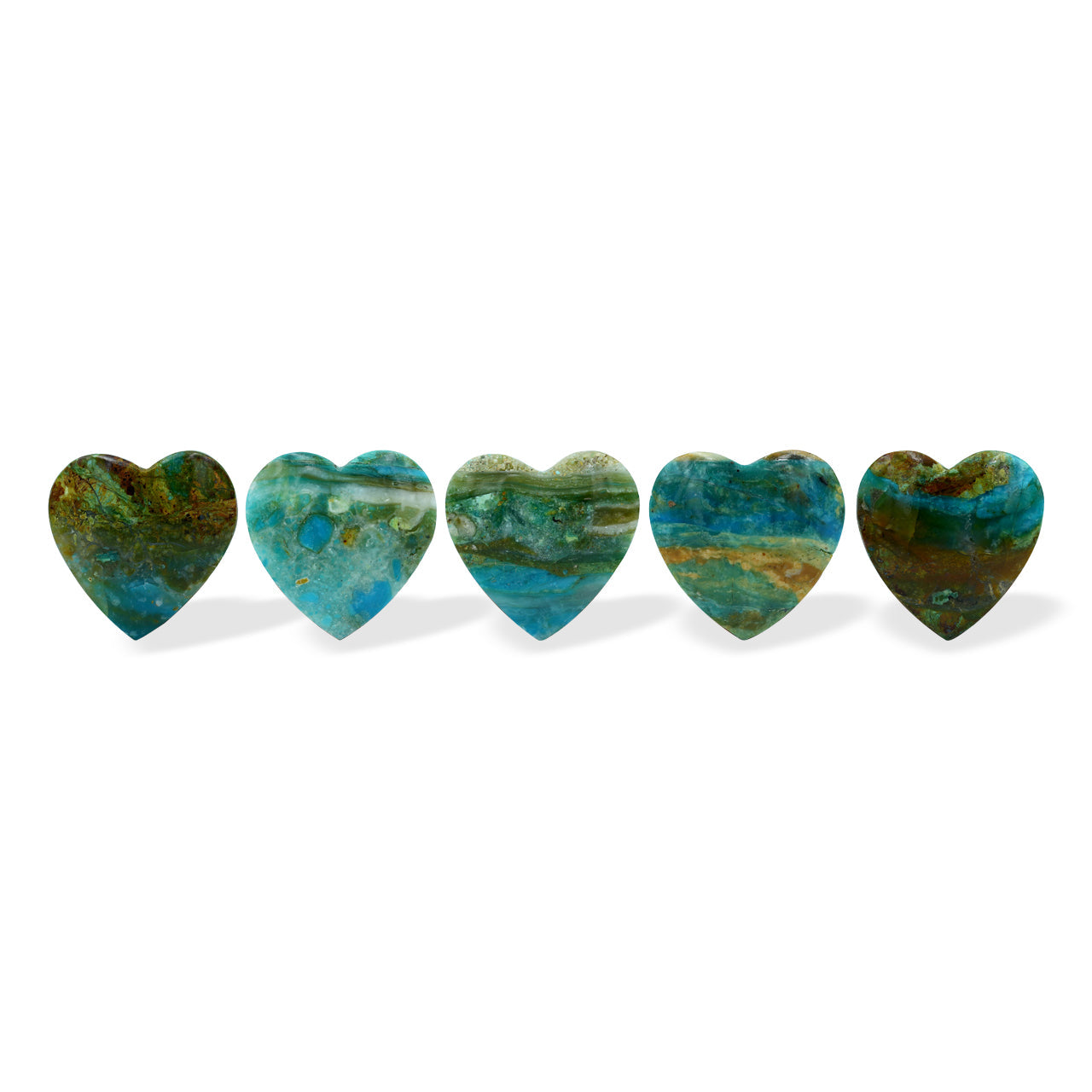 Starborn Natural Peruvian Blue Opal Heart Shaped Cabochon 20mm - 1 piece