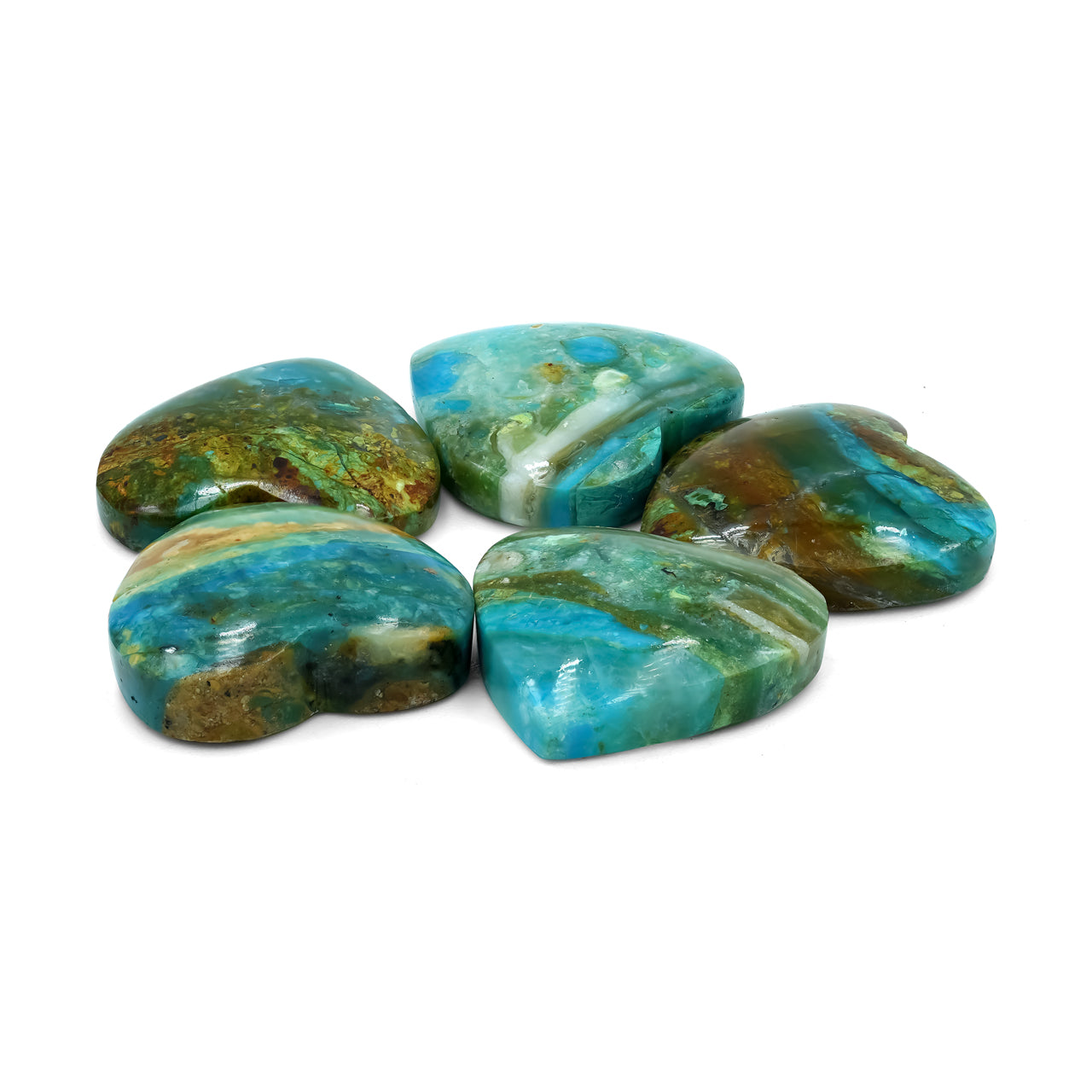 Starborn Natural Peruvian Blue Opal Heart Shaped Cabochon 20mm - 1 piece