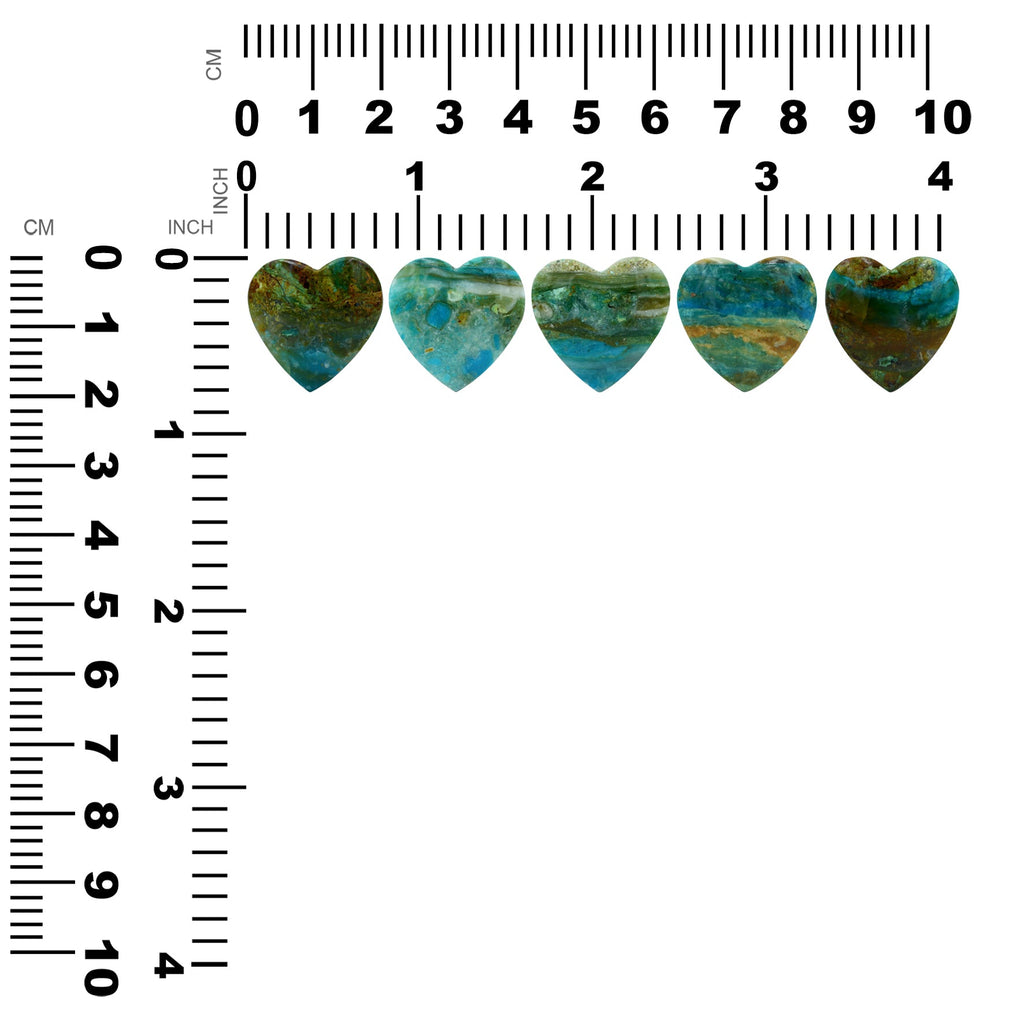Starborn Natural Peruvian Blue Opal Heart Shaped Cabochon 20mm - 1 piece