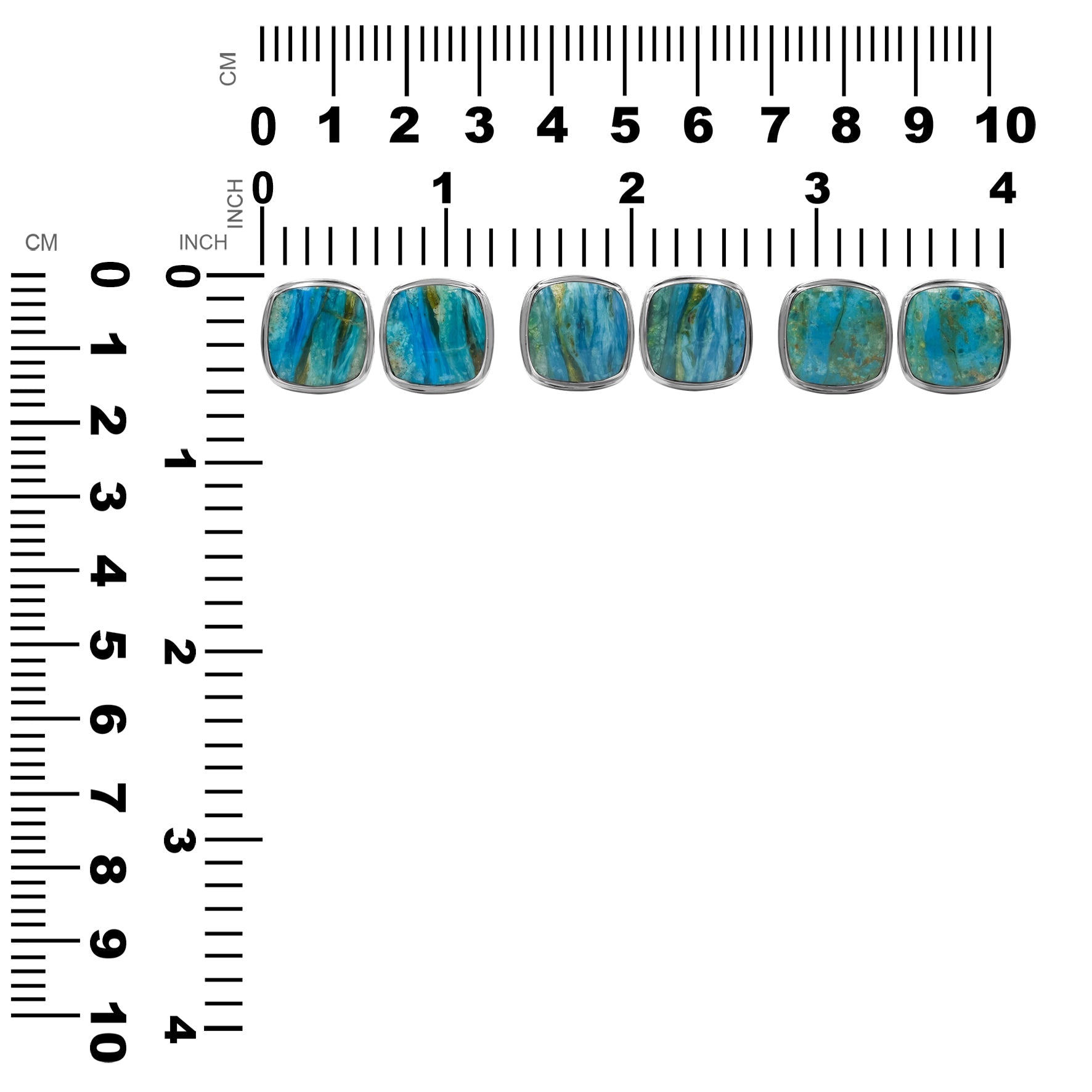 Starborn Peruvian Blue Opal Cushion-Cut Cufflink in Sterling Silver