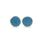 Starborn Peruvian Blue Opal 6mm Round Post Earrings in Sterling Silver