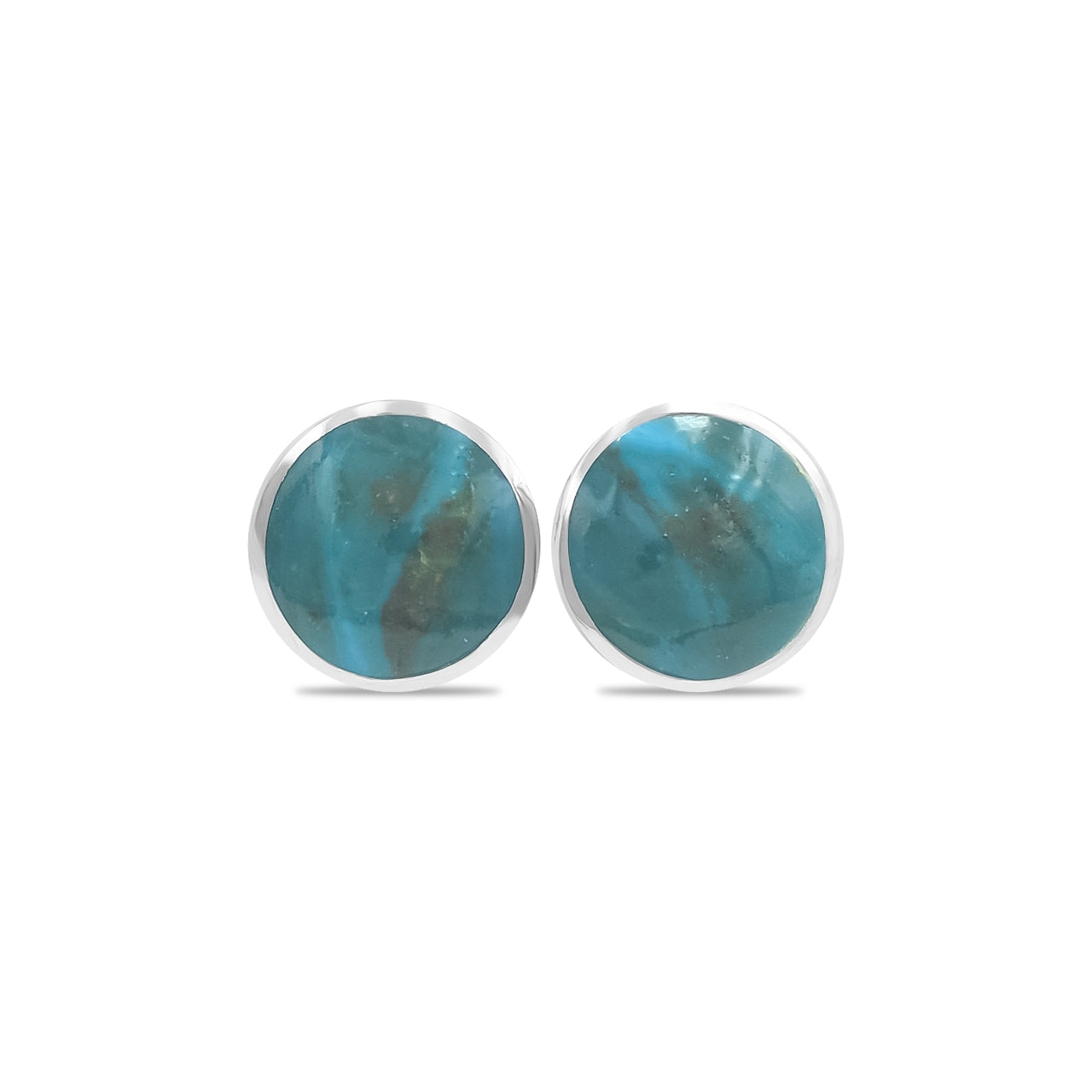 Starborn Peruvian Blue Opal 6mm Micro Post Earrings in Sterling Silver