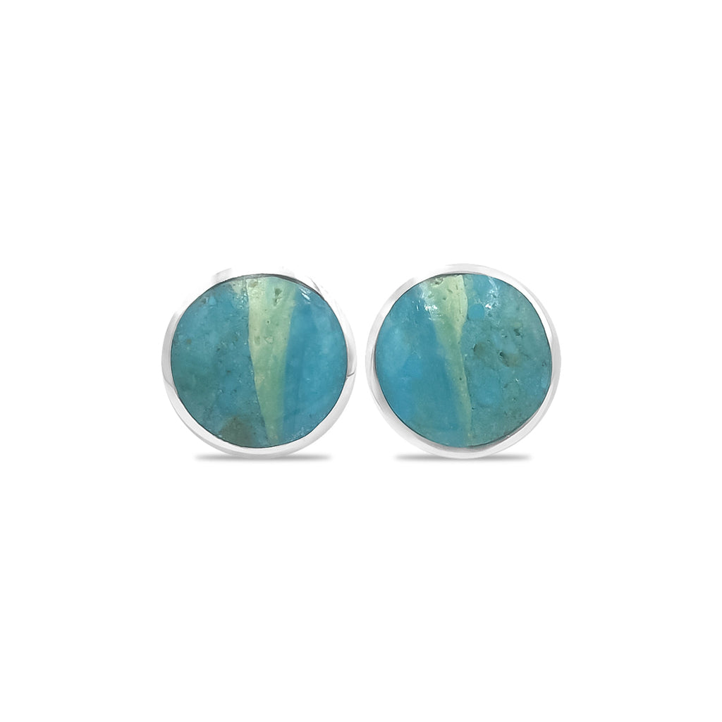 Starborn Peruvian Blue Opal 6mm Micro Post Earrings in Sterling Silver