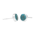 Starborn Peruvian Blue Opal 6mm Micro Post Earrings in Sterling Silver