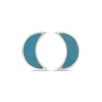 Starborn Gemstone Crescent Moon Post Style Earrings in Sterling Silver