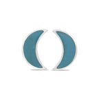 Starborn Gemstone Crescent Moon Post Style Earrings in Sterling Silver