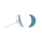 Starborn Gemstone Crescent Moon Post Style Earrings in Sterling Silver