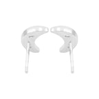 Starborn Gemstone Crescent Moon Post Style Earrings in Sterling Silver
